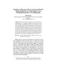 Panakawan's Discourse of Power in Javanese Shadow Puppet During the New Order Regime