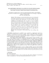 Algorithms for Data Cleaning in Knowledge Bases