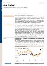 Asia Strategy Structural Shift in Hong Kong/China Sectors