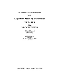 DEBATES and PROCEEDINGS