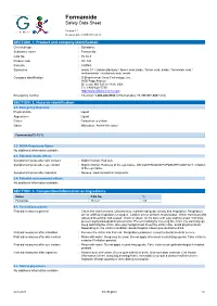 Formamide Safety Data Sheet