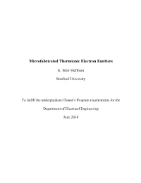 Microfabricated Thermionic Electron Emitters