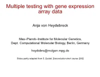 Multiple Testing with Gene Expression Array Data