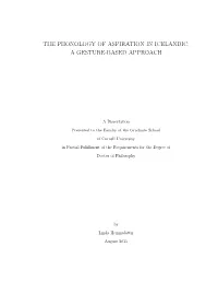 The Phonology of Aspiration in Icelandic: a Gesture-Based Approach