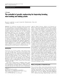 The Potential of Genetic Engineering for Improving Brewing, Wine-Making and Baking Yeasts