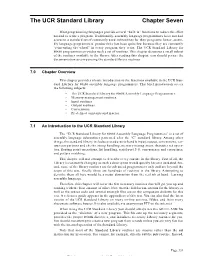 The UCR Standard Library Chapter Seven