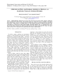 A Review of Pipe and Bamboo Artificial Refugia As Sampling Tools in Anuran Studies