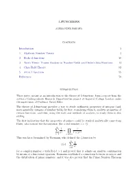 L-FUNCTIONS Contents Introduction 1 1. Algebraic Number Theory 3 2