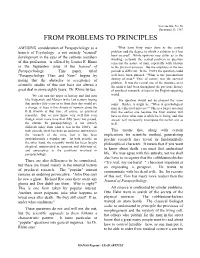 No. 50 December 13, 1967 from Problems to Principles