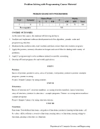 Problem Solving with Programming Course Material