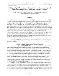 Relying on Agile Management to Develop an International Exchange and Dual Degree Program and Navigate the COVID-19 Pandemic