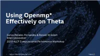 Using Openmp Effectively on Theta