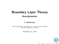 Boundary Layer Theory Aerodynamics
