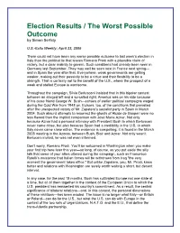 Election Results / the Worst Possible Outcome by Simon Serfaty