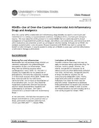 NSAIDS Use of Otcs Last Updated 07/10