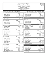 Primary Election Results – Federal and State Summary Report