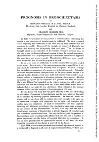 Prognosis in Bronchiectasis