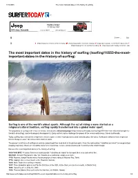 The Most Important Dates in the History of Surfing