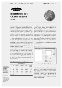 Cluster Analysis Y H Chan