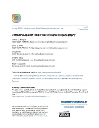 Defending Against Insider Use of Digital Steganography