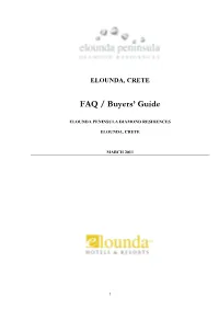 ELOUNDA, CRETE FAQ / Buyers' Guide