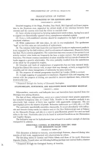 Proceedings of Annual Meeting Presentation Of