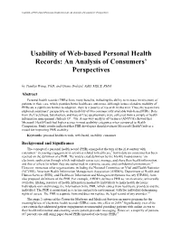 Usability of Web-Based Personal Health Records: an Analysis of Consumers’ Perspectives