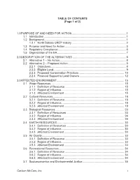1.0Purpose of and Need for Action