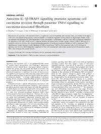 Autocrine IL-1&Beta;-TRAF6 Signalling Promotes Squamous Cell