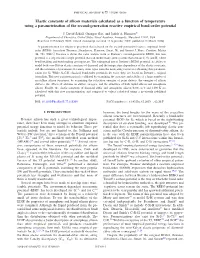 Elastic Constants of Silicon Materials Calculated As a Function Of
