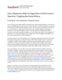 How a Mysterious Website Supported a Disinformation Operation Targeting the Polish Military