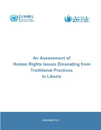 Human Rights Issues Emanating from Traditional Practices in Liberia