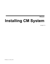 Installing CM System Version