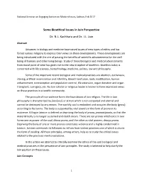 Some Bioethical Issues in Jain Perspective Dr. N.L. Kachhara And