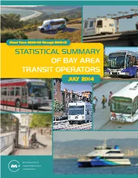 Statistical Summary of Bay Area Transit Operators July 2014 I
