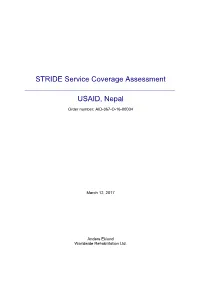 STRIDE Service Coverage Assessment USAID, Nepal