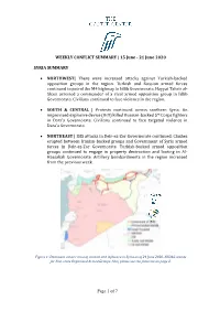 WEEKLY CONFLICT SUMMARY | 15 June - 21 June 2020