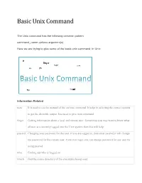Basic Unix Command
