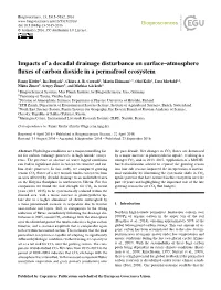 Impacts of a Decadal Drainage Disturbance on Surface–Atmosphere ﬂuxes of Carbon Dioxide in a Permafrost Ecosystem