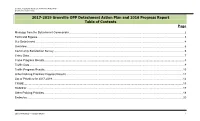 2017-2019 Grenville OPP Detachment Action Plan and 2016 Progress Report Table of Contents Page