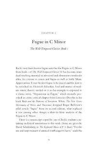 Fugue in C Minor the Well-Tempered Clavier, Book 1