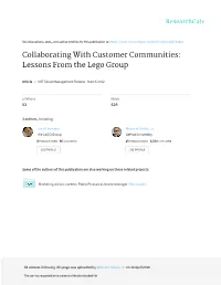 Lessons from the Lego Group