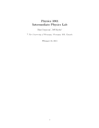 Physics 3901 Intermediate Physics Lab