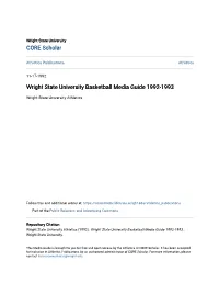 Wright State University Basketball Media Guide 1992-1993