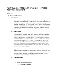 Xanthine (116900) and Oxypurinol (447509) Technical Document
