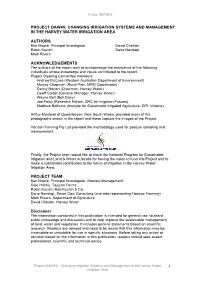 Changing Irrigation Systems and Management in the Harvey Water Irrigation Area