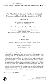 Fast Algorithms to Generate Necklaces, Unlabeled Necklaces, and Irreducible Polynomials Over GF(2)