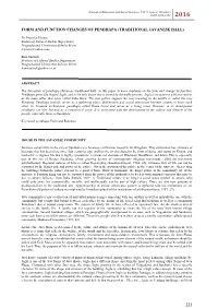 Form and Function Changes of Pendhapa (Traditional Javanese Hall)