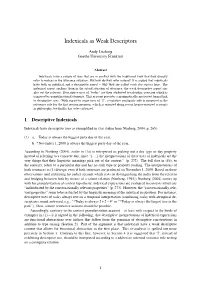 Indexicals As Weak Descriptors