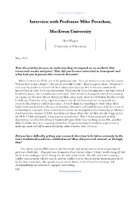 Interview with Professor Mike Perschon, Macewan University